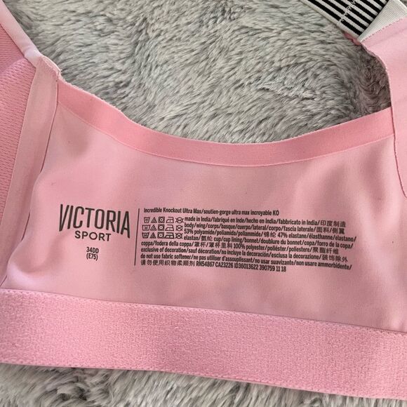 VICTORIA SECRET sport bra baby pink Size 34DD new no tags - Picture 9 of 11